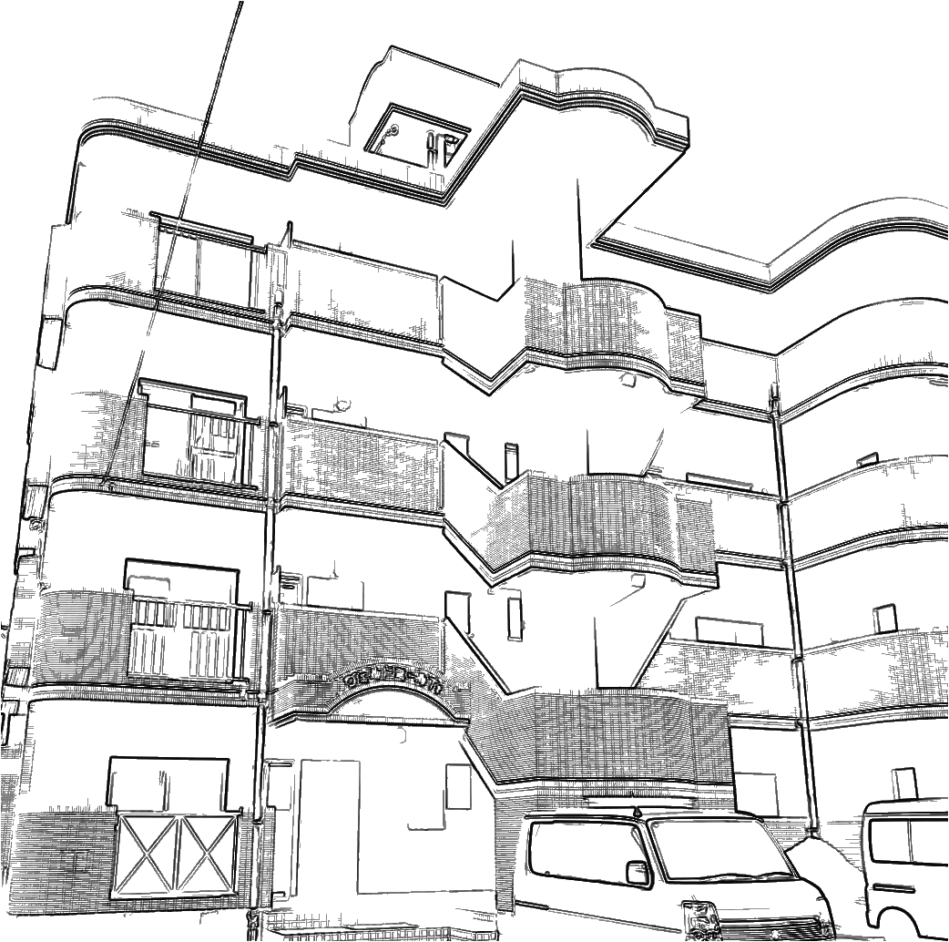 BELLE DEMEURE（霧島市 国分松木町）の外観の線画