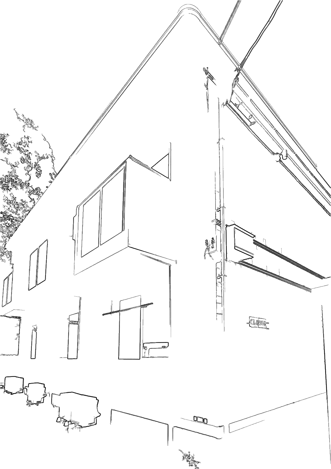 CLARES（霧島市 国分清水）の外観の線画