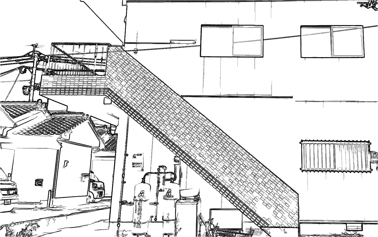 FULNE（鹿屋市 寿）の外観の線画