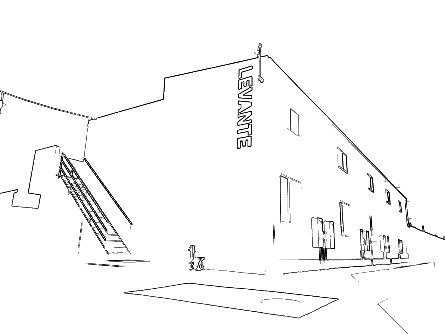 LEVANTE（鹿屋市 笠之原町）の外観の線画