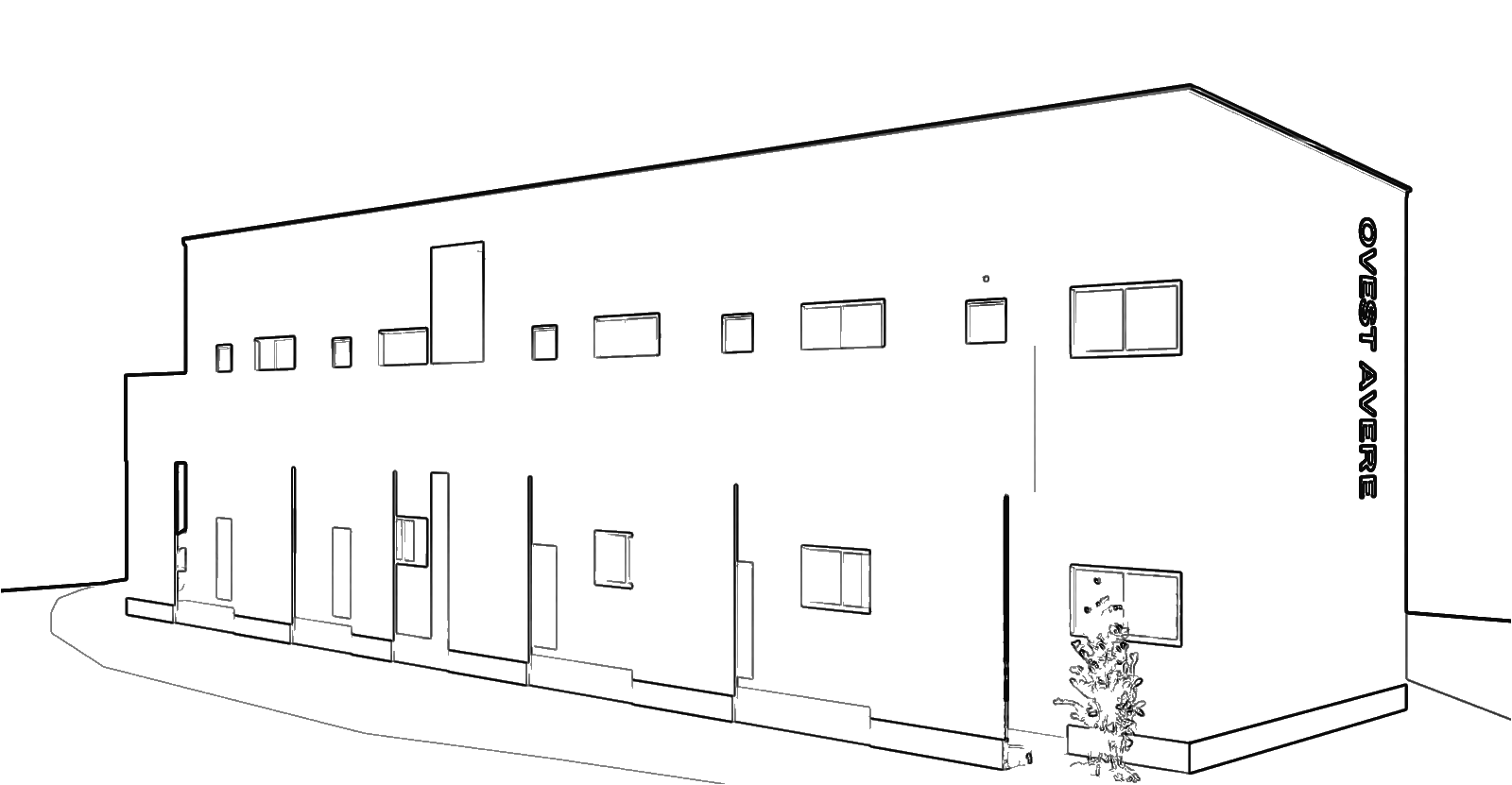 OVEST AVERE（姶良市 西餅田）の外観の線画